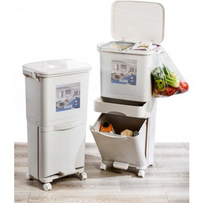 XL-Tools Odpadkový koš plastový 52 l béžový – Zboží Dáma