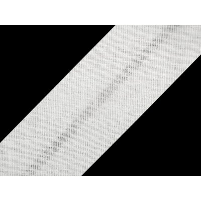 Prima-obchod Šikmý proužek bavlněný šíře 30 mm zažehlený, barva 100 bílá – Zboží Mobilmania