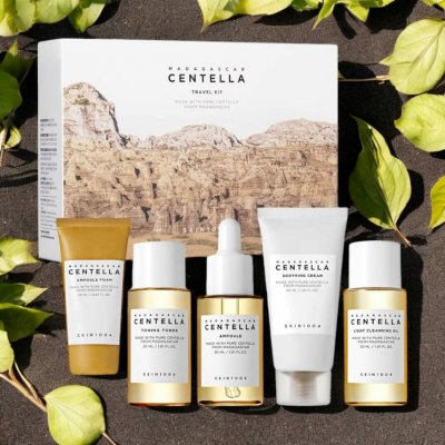 SKIN1004 Madagascar Centella mycí pěna 20 ml + tonikum 30 ml + ampule 30 ml + krém 30 ml + čisticí olej 30 ml dárková sada – Zboží Dáma