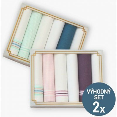 ETEX Výhodná sada dámských látkových kapesníků L19-modré a L19-růžové - 12 kusů – Zboží Dáma