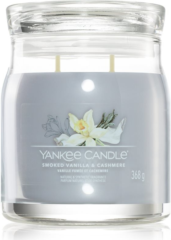 Yankee Candle Signature SMOKED Vanilla & CASHMERE svíčka střední 368 g