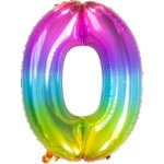 Folat Balónek fóliový číslo 0 Yummy Gummy Rainbow 86 cm – Zboží Dáma