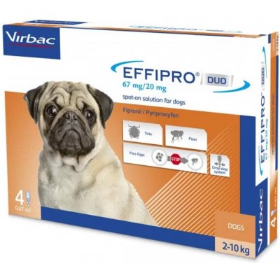 Virbac Effipro DUO Dog S 2-10kg 4x0,67 ml – HobbyKompas.cz