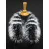Šála Špongr kožešina na kapuci z barvené polární lišky 7055 Black & White