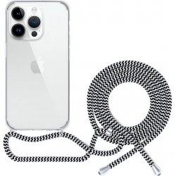 Pouzdro Epico transparentní se šňůrkou iPhone 13 Pro - černo-bílé