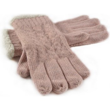 Emi Ross ER-1062B pink dámské pletené rukavice s lemem z ovčí vlny vzor  osmička od 237 Kč - Heureka.cz