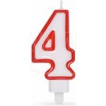 Wimex Svíčka číslice 4 červená 7 5cm – Zboží Dáma