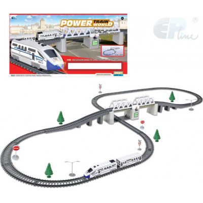 EP Line Power Train World vláčkodráha základní set mašinka s vagonem na baterie ep03601 – Zboží Mobilmania