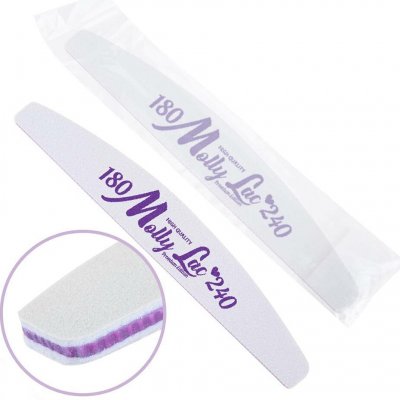 MollyLac Pilník na nechty loďka biely HIGH QUALITY 180/240 – Hledejceny.cz