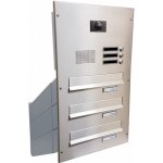 3x poštovní schránka D-042 k zazdění do sloupku + čelní deska s 3x zvonkem a kamerou ABB - NEREZ / šedá – Zboží Mobilmania