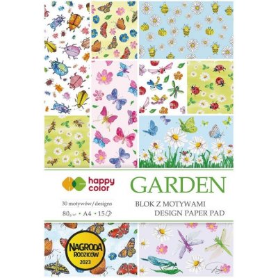Happy Color Sada jednostranných papírů Garden 80 g/m 215 ks A4 – Zbozi.Blesk.cz