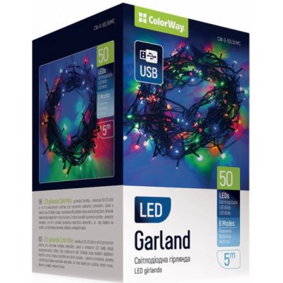 ColorWay vnitřní 50 LED USB 5m vícebarevné CW-G-50L5UMC – Hledejceny.cz