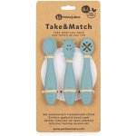 PETITE&MARS Set 3 ks silikonových tréninkových lžiček Take&Match Frosted Sky 6m+ – Zboží Dáma
