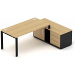 Nábytek Designový cz DEBZ7ULP Kancelářská sestava EPIC Z7 U dub černá – Zboží Dáma