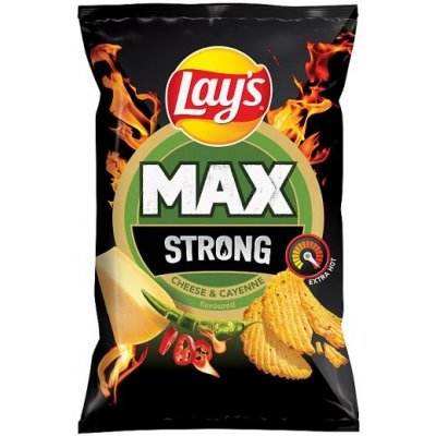 Lay's Max Strong smažené bramborové lupínky s příchutí sýra a pikantních papriček 55 g – Zboží Mobilmania