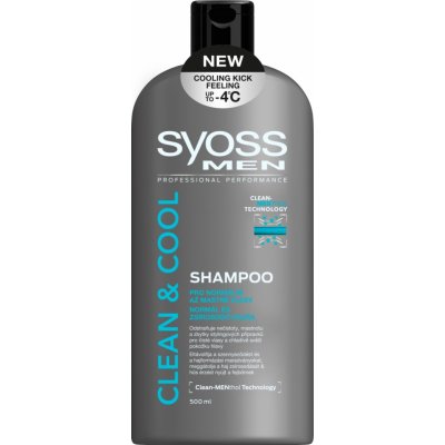 Syoss Clean & Cool Men šampon pro normální až mastné vlasy 500 ml – Zboží Mobilmania