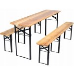 MAR-POL Skládací zahradní stůl 177cm s dvěma lavicemi 62218 MEB2745 – Zboží Mobilmania