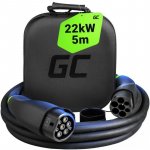 Green Cell Nabíjecí kabel Snap Typ 2 3-fáze 22 kW délka 5 metrů pro Tesla Model 3 S X Y, VW ID.3, ID.4 ID.5, Kia EV6 Audi E-Tron Fiat 500e a jiné | Zboží Auto