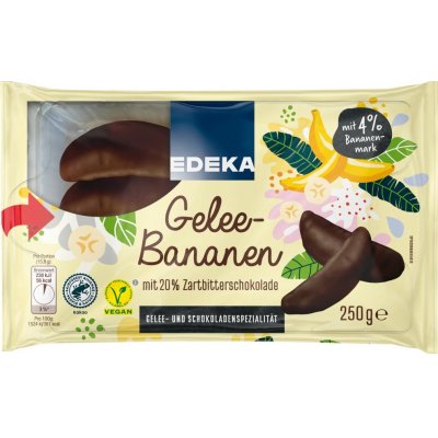 Edeka Banánky v želé obalované v hořké čokoládě 250 g – Zboží Mobilmania