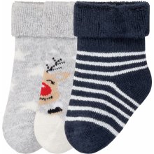 Lupilu Dětské ponožky s BIO bavlnou 3 páry navy modrá / šedá
