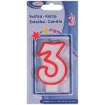 Wimex Svíčka číslice 3 červená 7 5cm – Zboží Dáma