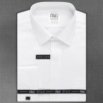 AMJ košile s vetkávaným vzorem VDA838MK bílá – Zboží Mobilmania