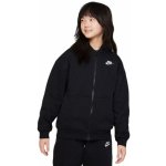 Nike Sportswear Club Fleece Oversized Full Zip Hoodie black/white – Zboží Dáma