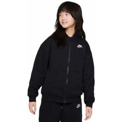 Nike Sportswear Club Fleece Oversized Full Zip Hoodie black/white – Zboží Dáma
