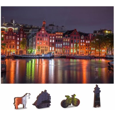WOODEN CITY Dřevěné Noční Amsterdam 2v1 EKO 75 dílků – Sleviste.cz