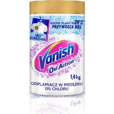 Vanish Oxi Action Odstraňovač skvrn v prášku na bílé prádlo 0% chlóru 1,4 kg – Zboží Dáma