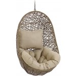 Kave Home Florina závěsné křeslo z umělého ratanu se světle šedou konstrukcí hnědé – Zboží Dáma