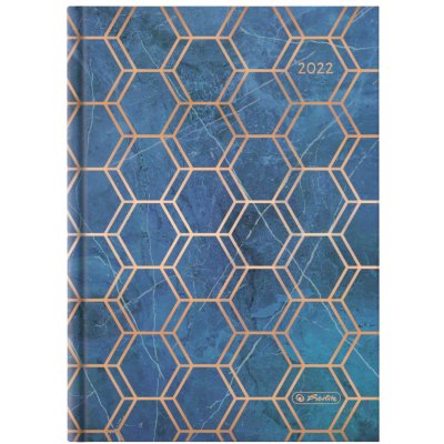 Herlitz A5 Týdenní 2022 modro-zlatý – Zboží Dáma