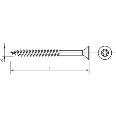 Vrut se zápustnou hlavou na torx částečný závit – 6 × 80 mm A2 – Hledejceny.cz