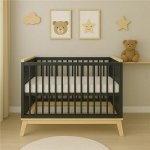 New Baby MARCUS 120x60 cm grafit/přírodní – Sleviste.cz