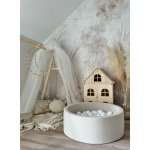 Trinity Velvet Velurový suchý bazének s míčky krémový 90 x 30 cm + 250 míčků – Zboží Mobilmania