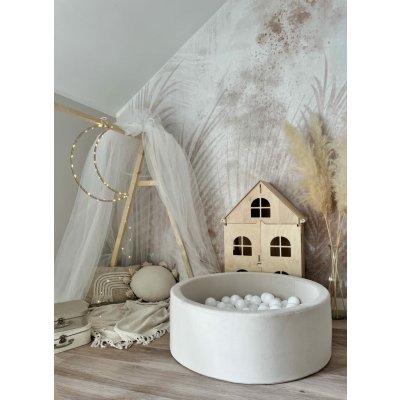 Trinity Velvet Velurový suchý bazének s míčky krémový 90 x 30 cm + 250 míčků – Zboží Mobilmania