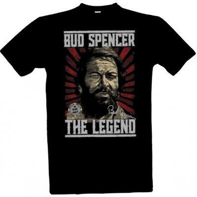 tričko s potiskem Bud spencer legenda pánské Černá