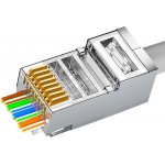 Konektor FTP RJ45EZ, Cat5e 10ks drát, licna RJ45/5SLD, průchozí síťový konektor KoWSRJ45FC5EZ10 – Zbozi.Blesk.cz