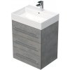 Koupelnový nábytek NATUREL Koupelnová skříňka s umyvadlem Naturel Cube Way 60x76,5x46 cm beton mat CUBE46603BESAT - CUBE46603BESAT