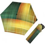 Doppler Carbonsteel Mini Slim Noble Check Gold dámský skládací deštník – Zboží Mobilmania