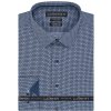 Pánská Košile Lui Bentini pánská košile dlouhý rukáv slim fit bílá s modrými puntíky LDS207