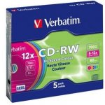 Verbatim CD-RW 700MB 8-12x, SERL, slimbox, 5ks (43167) – Zboží Mobilmania