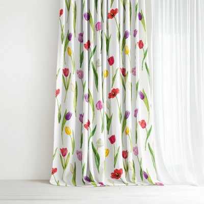 Goldea dekorační závěs luca - barevné tulipány 280x150 cm – Hledejceny.cz