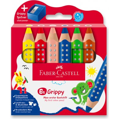 Faber-Castell Grippy 110635 sada 6 barev s ořezávátkem – Zboží Živě