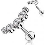 Šperky4U piercing do brady se zirkony LB1113ST-1206 – Zboží Dáma