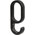 Walteco Háček na šatní oválnou tyč, černý 4 ks 60003 – Zboží Mobilmania