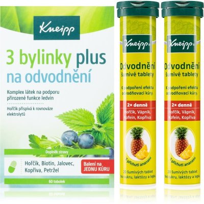 Kneipp Dárková sada Odvodňovací kúra Kneipp 3 bylinky na odvodnění tobolky na odvodnění organismu 60 ks + Kneipp Odvodnění šumivé tablety na odvodnění organismu 40 tablet – Zbozi.Blesk.cz