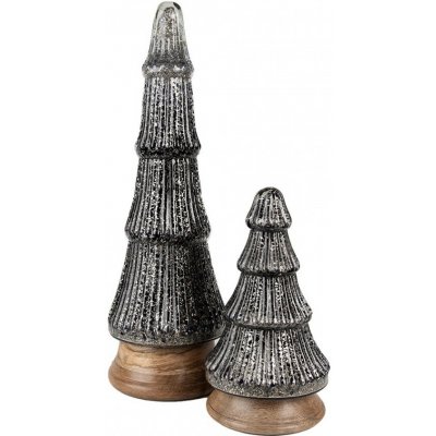 Skleněná vánoční dekorace třpytivého stříbrného stromečku 13*24 cm Clayre & Eef – Hledejceny.cz