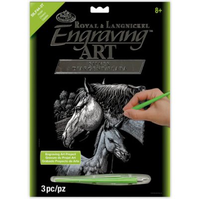 Royal & Langnickel Stříbrný vyškrabávací obrázek Klisna s hříbětem SILF44 – Zboží Dáma