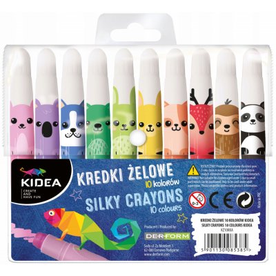 Derform Gelové voskové pastelky 10 barev vysouvací 469036 – Zboží Dáma